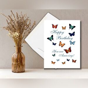 Butterfly Birthday Card 5” x 7”